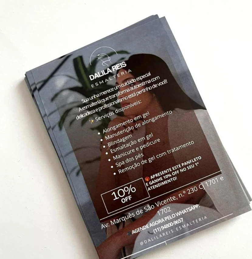 Panfleto personalizado produzido pela HASH'S